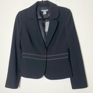 Ann Taylor Black Women's Fitted Blazer with Waist Banding